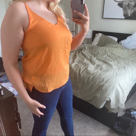 NWOT Tangerine Spaghetti Strap Top - Picture 2 of 3